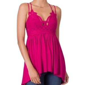⚡️🆕Cross My Heart Floral Lace Hi Low Cami Tunic⚡️